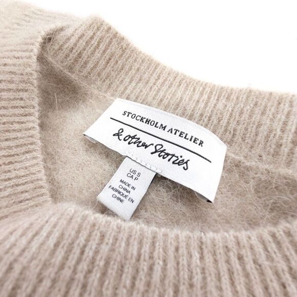 NEW & Other Stories Alpaca Knitted Sweater Oatmeal Old Money Minimal Luxury - Picture 2 of 8